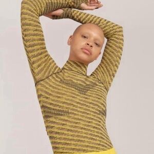 Stella McCartney Yellow and Black Long Sleeve Top